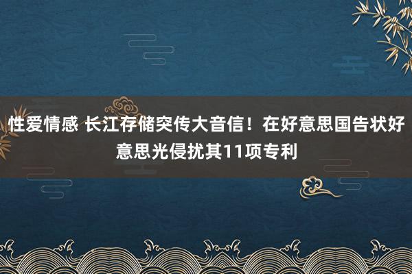 性爱情感 长江存储突传大音信！在好意思国告状好意思光侵扰其11项专利