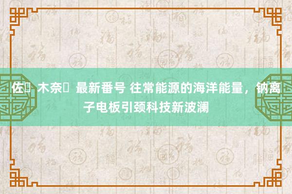 佐々木奈々最新番号 往常能源的海洋能量，钠离子电板引颈科技新波澜