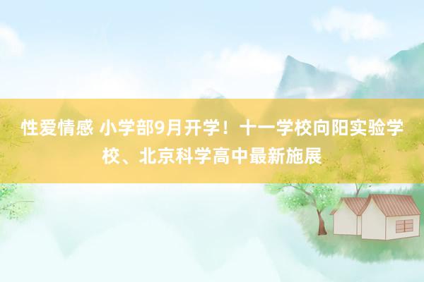 性爱情感 小学部9月开学！十一学校向阳实验学校、北京科学高中最新施展