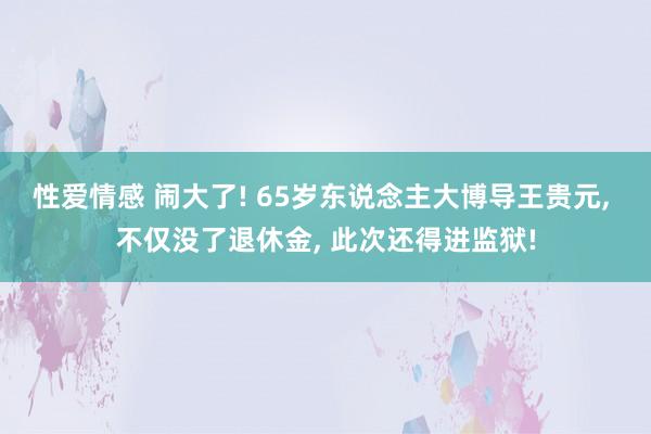 性爱情感 闹大了! 65岁东说念主大博导王贵元， 不仅没了退休金， 此次还得进监狱!