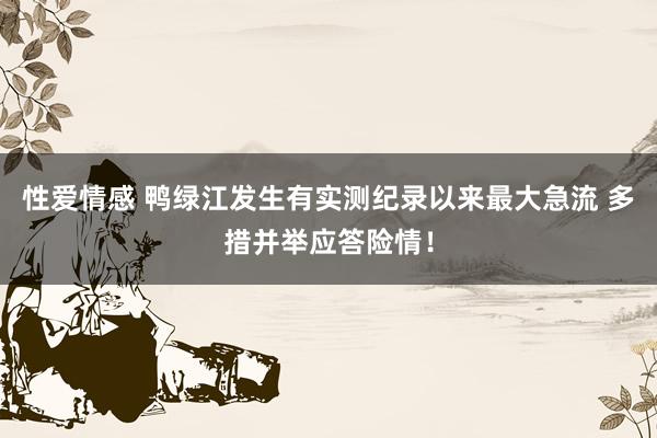 性爱情感 鸭绿江发生有实测纪录以来最大急流 多措并举应答险情！