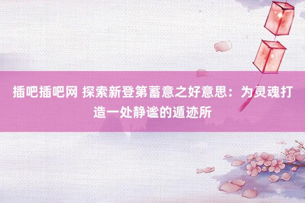 插吧插吧网 探索新登第蓄意之好意思：为灵魂打造一处静谧的遁迹所