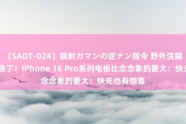 【SADT-024】噴射ガマンの逆ナン指令 野外浣腸悪戯 续航稳了！iPhone 16 Pro系列电板比念念象的要大：快充也有惊喜