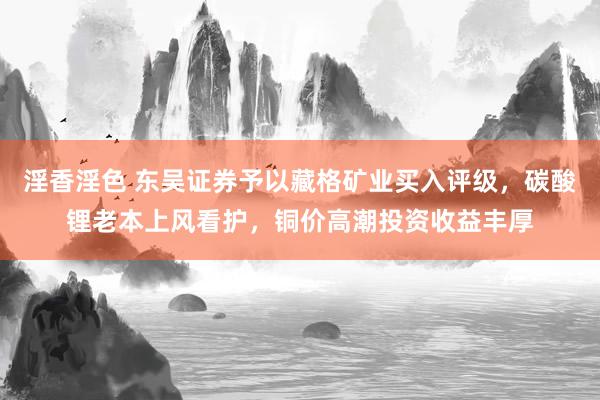 淫香淫色 东吴证券予以藏格矿业买入评级，碳酸锂老本上风看护，铜价高潮投资收益丰厚