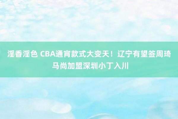 淫香淫色 CBA通宵款式大变天！辽宁有望签周琦 马尚加盟深圳小丁入川