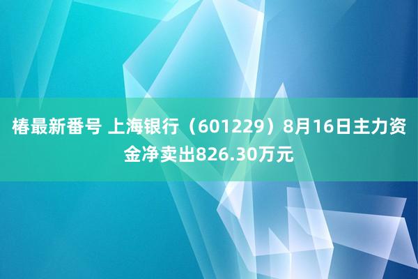 椿最新番号 上海银行（601229）8月16日主力资金净卖出826.30万元