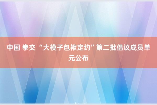 中国 拳交 “大模子包袱定约”第二批倡议成员单元公布