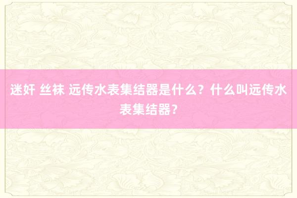 迷奸 丝袜 远传水表集结器是什么？什么叫远传水表集结器？