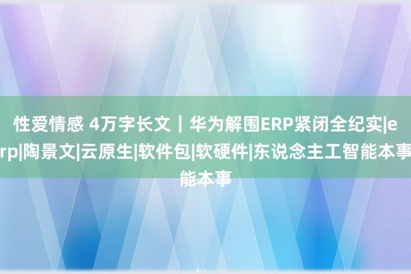 性爱情感 4万字长文｜华为解围ERP紧闭全纪实|erp|陶景文|云原生|软件包|软硬件|东说念主工智能本事