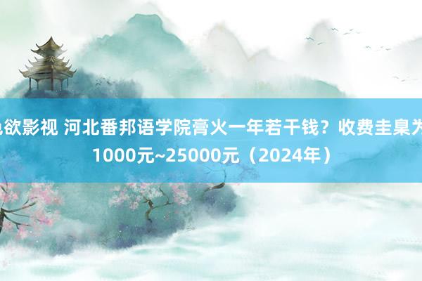 色欲影视 河北番邦语学院膏火一年若干钱？收费圭臬为11000元~25000元（2024年）