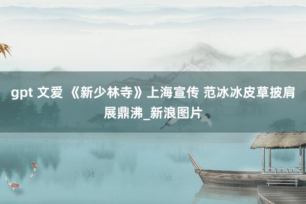 gpt 文爱 《新少林寺》上海宣传 范冰冰皮草披肩展鼎沸_新浪图片