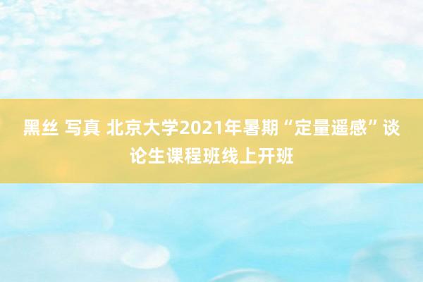 黑丝 写真 北京大学2021年暑期“定量遥感”谈论生课程班线上开班