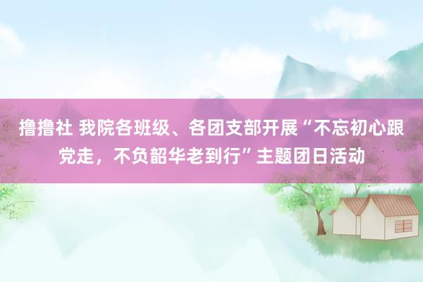 撸撸社 我院各班级、各团支部开展“不忘初心跟党走，不负韶华老到行”主题团日活动